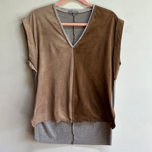 Zara Suede Front High and Low Knit Back!